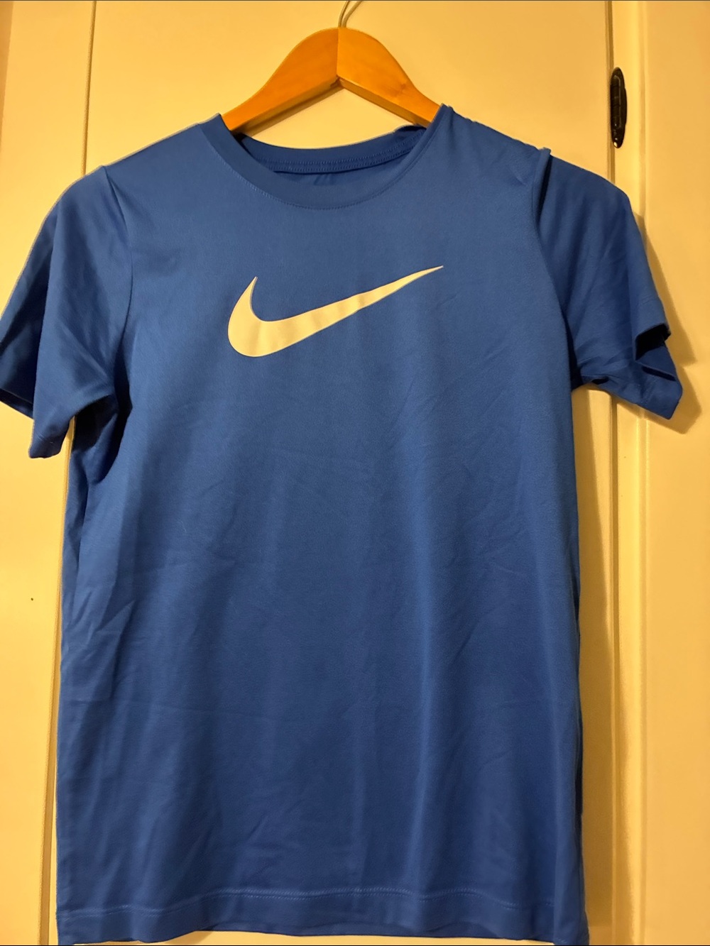 Nike Blue Short Sleeve Tee with White Swoosh